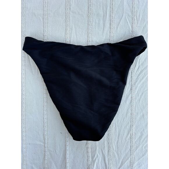 NWT J.Crew‎ Black Ribbed Bikini Bottom, Size S - Picture 2 of 7